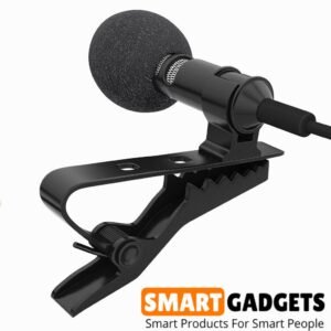 3.5MM Clip on Mini Tie Lapel Lavaliere Microphone for All Devices (Black)